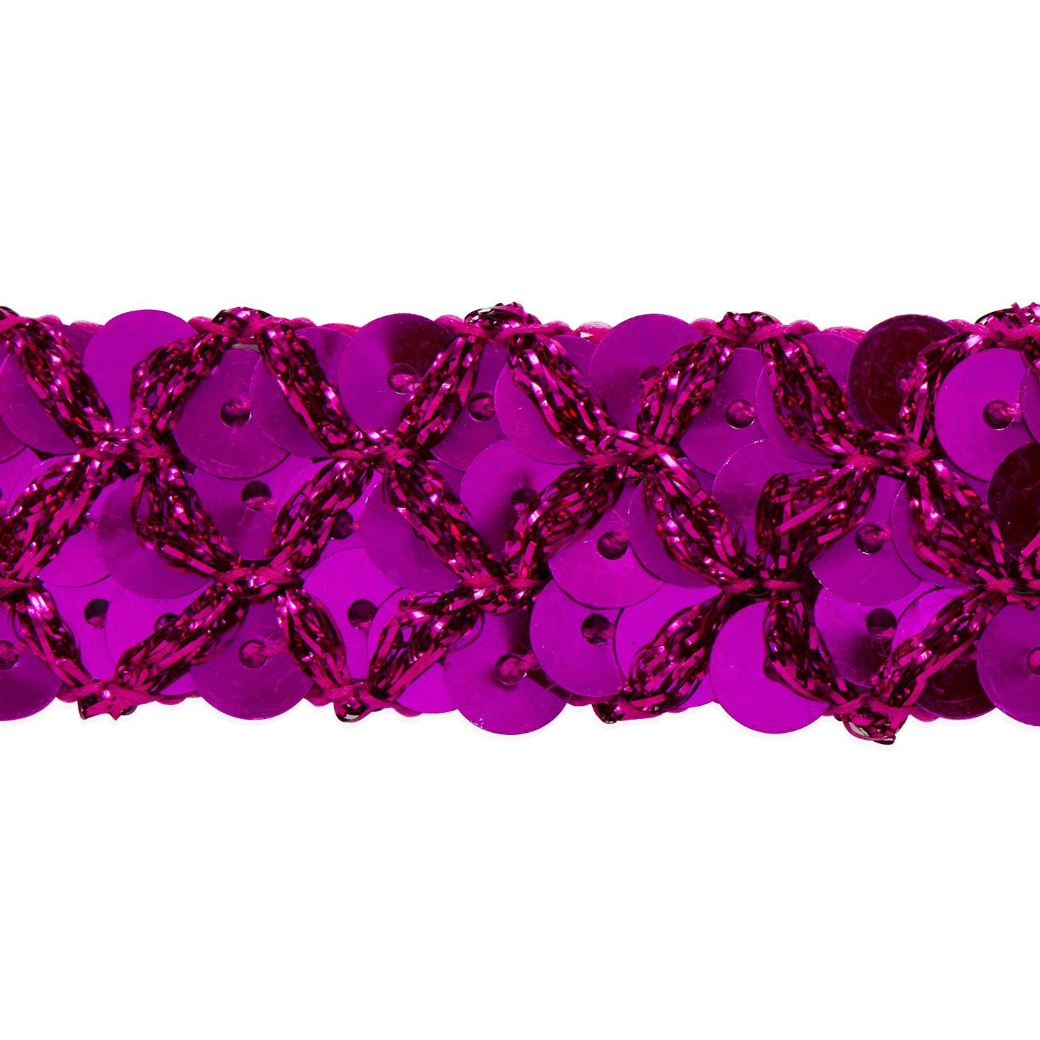 Sereia Sequin Trim (Sold by the Yard) Fuchsia Trims & Fringes