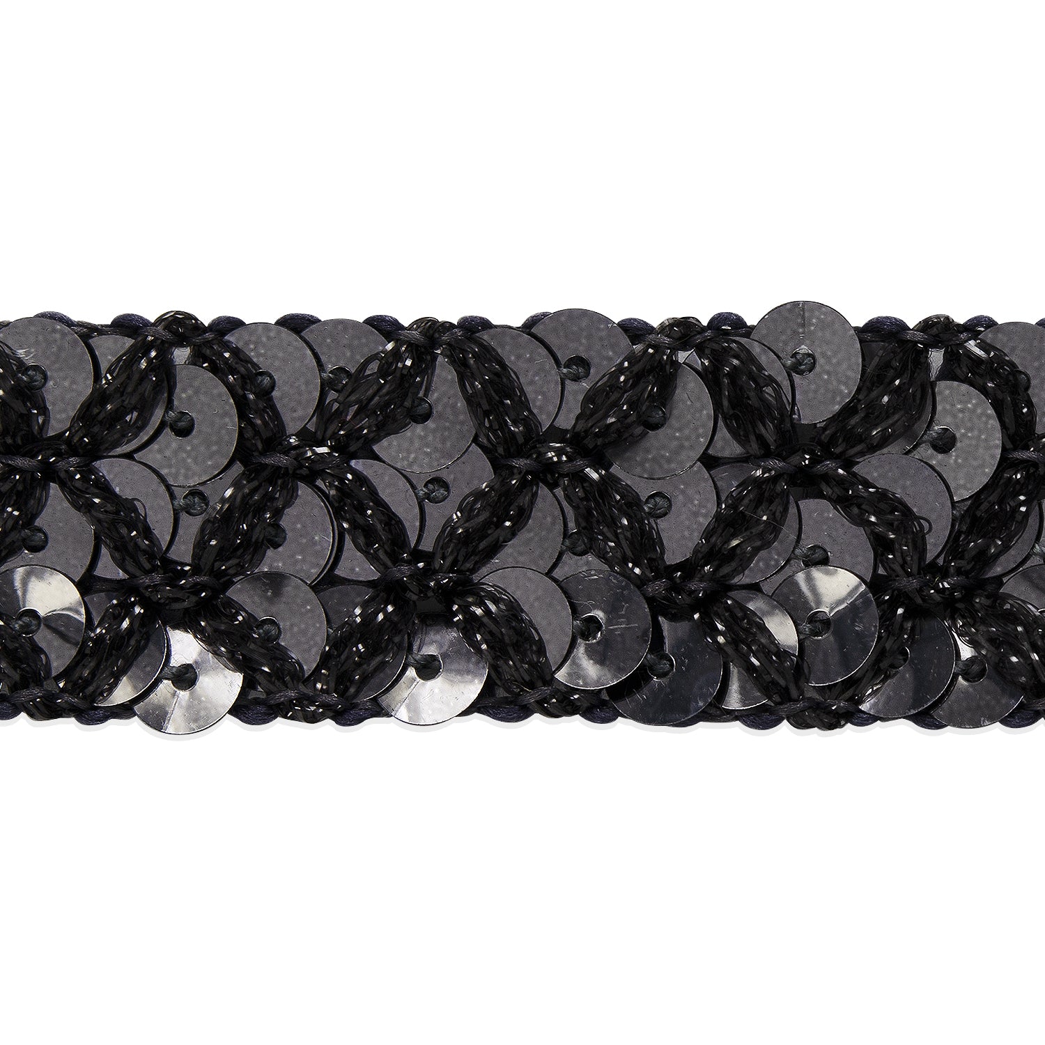 Sereia Sequin Trim (Sold by the Yard) Gunmetal Trims & Fringes