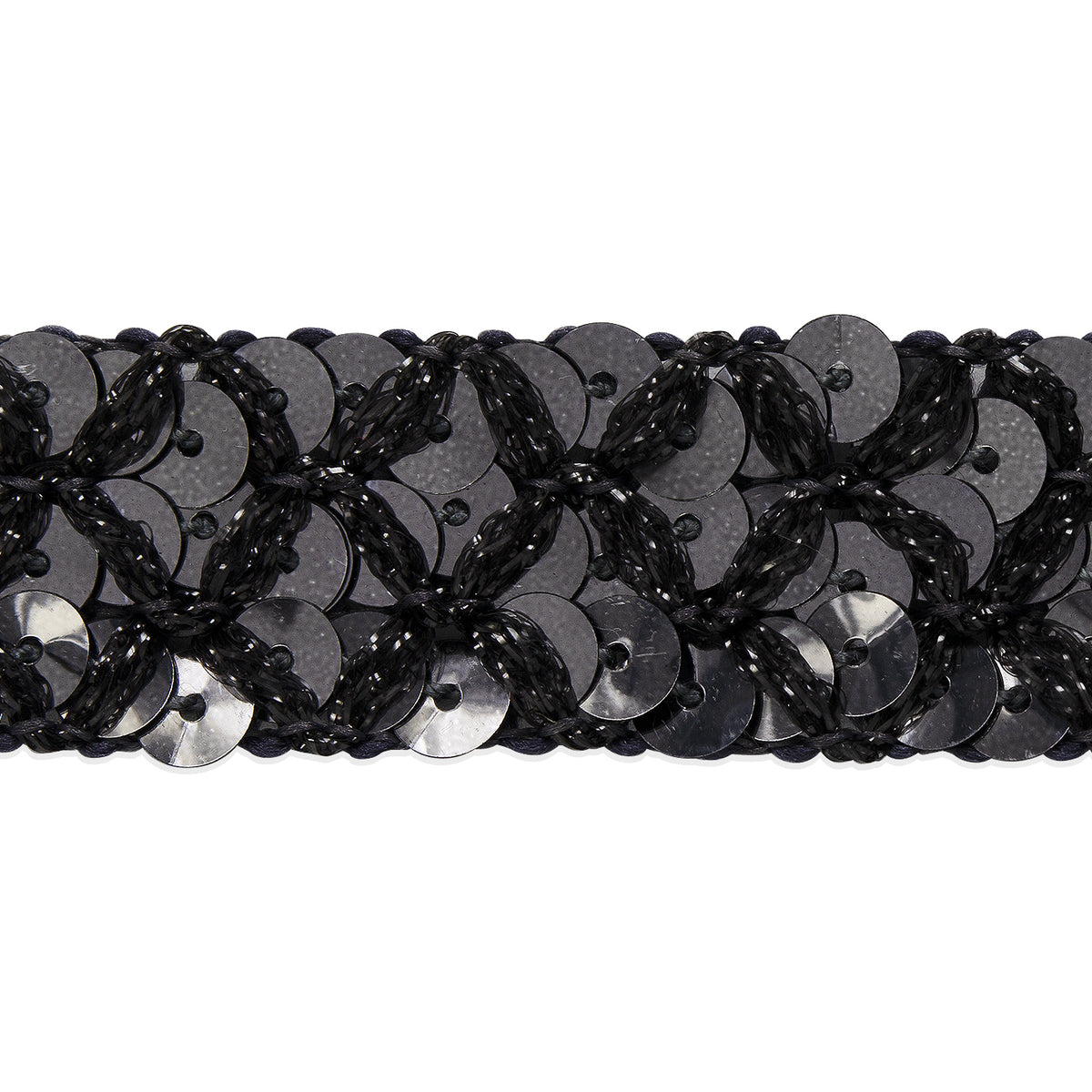 Sereia Sequin Trim (Sold by the Yard) Gunmetal Trims & Fringes