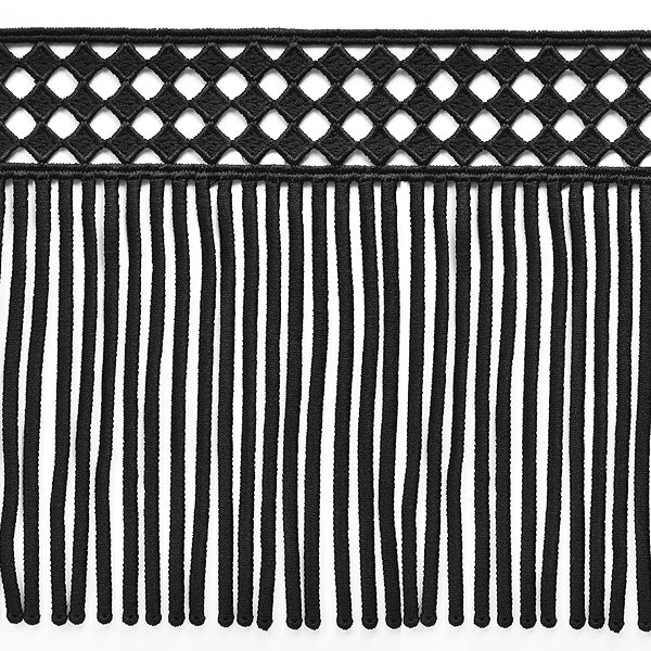 Checkered Lace Fringe (Sold by the Yard) Black Trims & Fringes