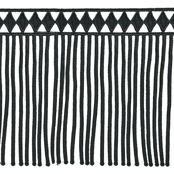 Diamond Lace Fringe (Sold by the Yard) Black Trims & Fringes