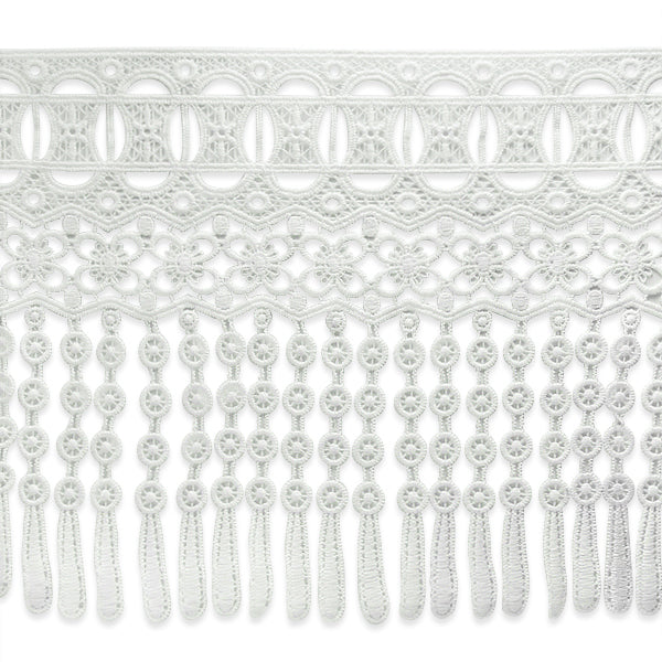 Vintage Oval and Square Lace with Teardrop Fringe Trim (Sold by the Yard) Trims & Fringes