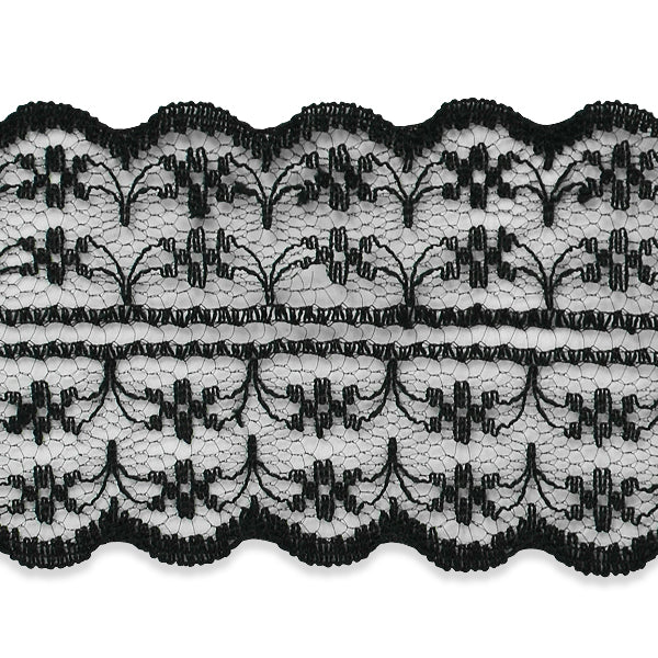 1 3/4" X 20 Yards of Scarlet Lace Trim Black Trims & Fringes