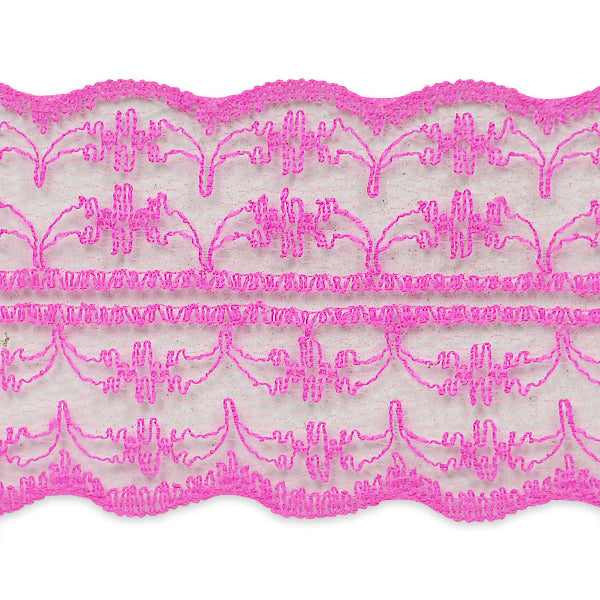 1 3/4" X 20 Yards of Scarlet Lace Trim Fuchsia Trims & Fringes