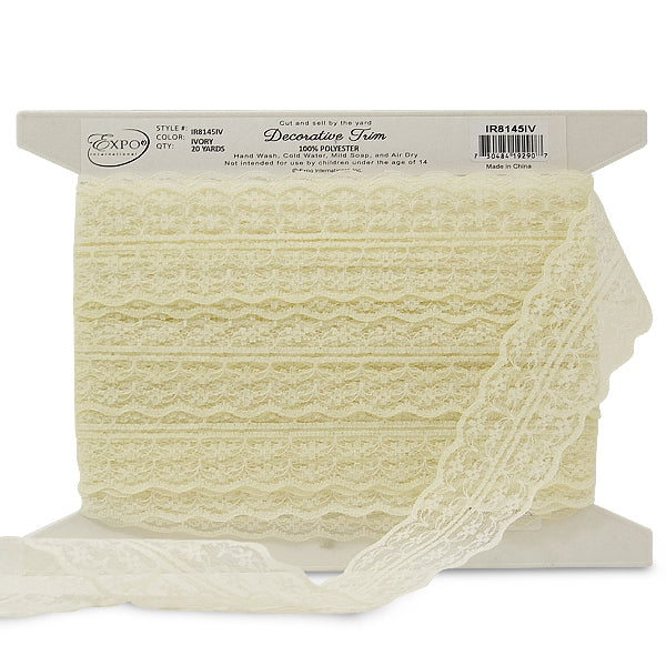 1 3/4" X 20 Yards of Scarlet Lace Trim Trims & Fringes