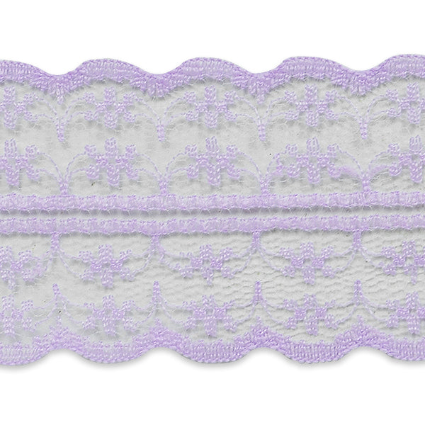 1 3/4" X 20 Yards of Scarlet Lace Trim Lavender Trims & Fringes
