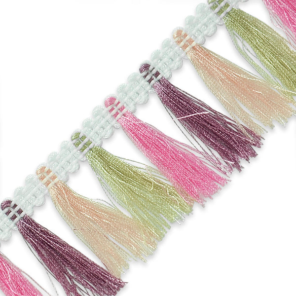 Lulu Tassel Fringe Trim 1 1/2" (Sold by the Yard) Multi Warm Trims & Fringes
