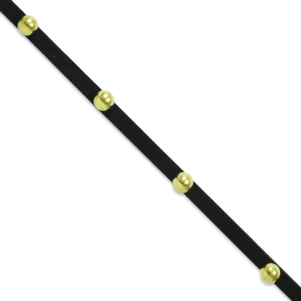 Elsa Ball Bead Strip Trim (Sold by the Yard) Black Gold Trims & Fringes