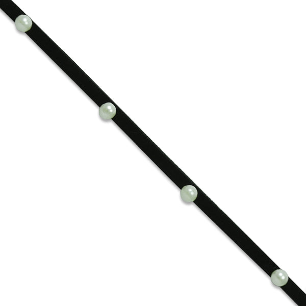 Elsa Ball Bead Strip Trim (Sold by the Yard) Black White Trims & Fringes