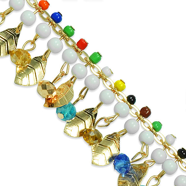 Phaedra Leaf Beaded Chain Trim (Sold by the Yard) Trims & Fringes