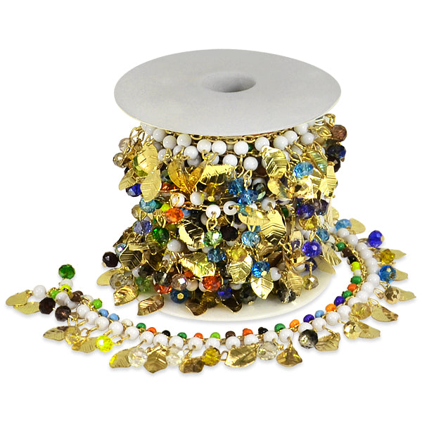 Phaedra Leaf Beaded Chain Trim (Sold by the Yard) Trims & Fringes