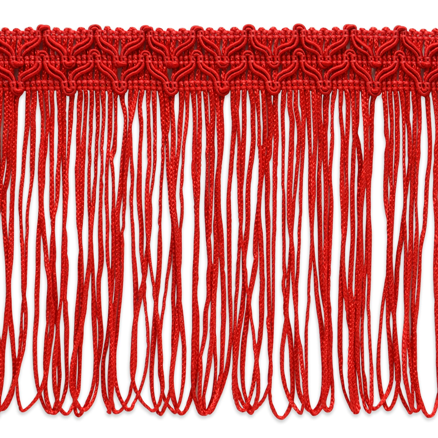 Bertrand 4" Loop Chainette Fringe Trim (Sold by the Yard) Red Chainette Fringe