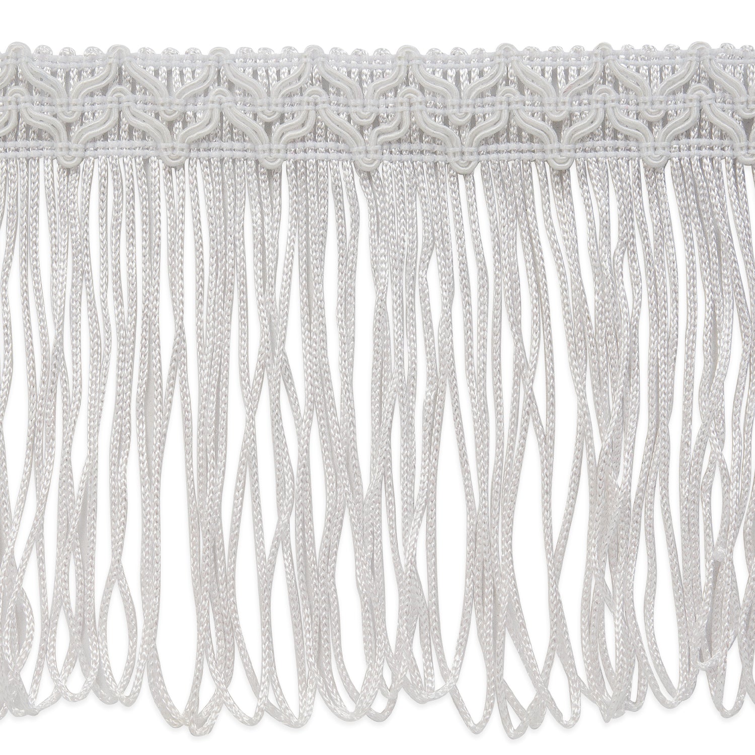 Bertrand 4" Loop Chainette Fringe Trim (Sold by the Yard) White Chainette Fringe