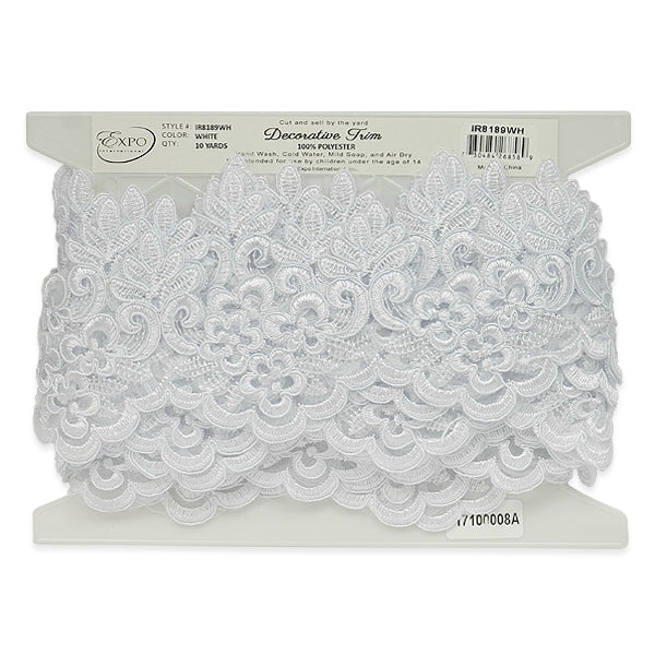 Nicoleta Embroidered Lace Trim (Sold by the Yard) Trims & Fringes