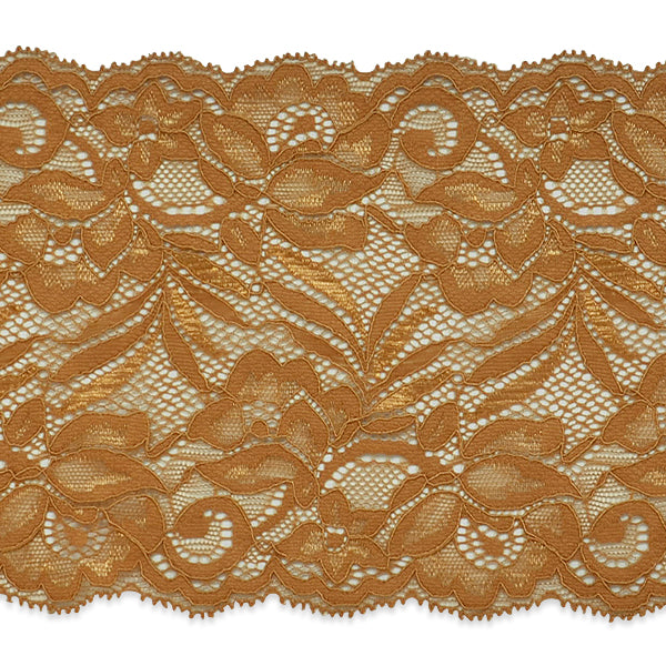 Brea 5 1/2" Stretch Raschel Lace Trim (Sold by the Yard) Cocoa Trims & Fringes
