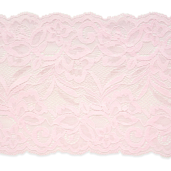 Brea 5 1/2" Stretch Raschel Lace Trim (Sold by the Yard) Light Pink Trims & Fringes