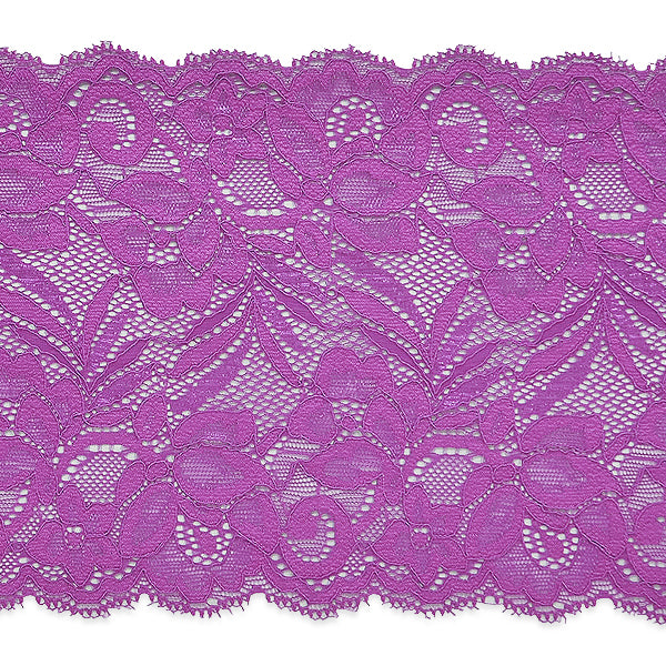 Brea 5 1/2" Stretch Raschel Lace Trim (Sold by the Yard) Purple Trims & Fringes