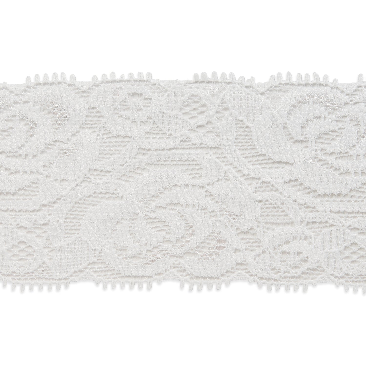 Breanna 2 1/4" Stretch Raschel Lace Trim (Sold by the Yard) White Trims & Fringes