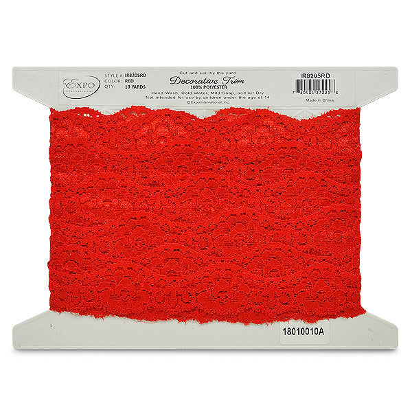 Tifa 1 3/16" Scalloped Stretch Raschel Lace Trim (Sold by the Yard) Trims & Fringes