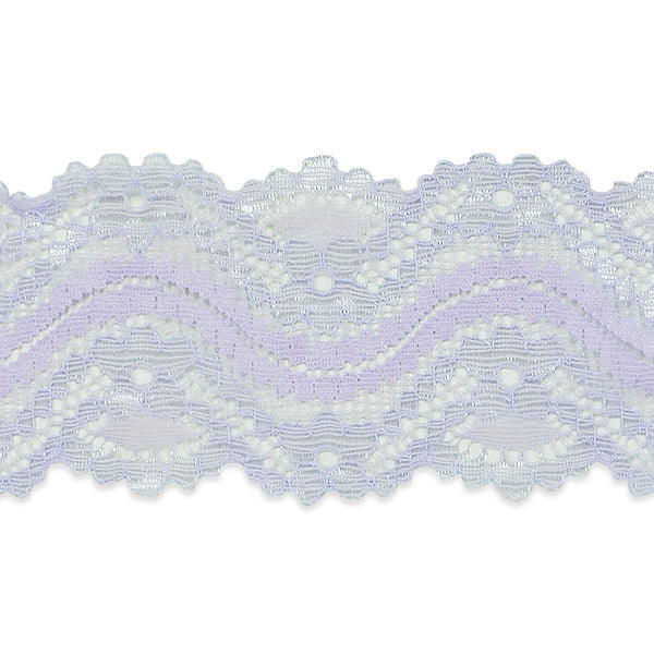 Cora 2 1/4" Stretch Raschel Lace Trim (Sold by the Yard) Lavender Trims & Fringes