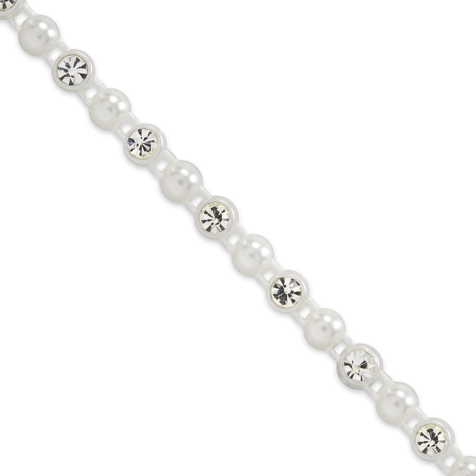 Carrie 1/8" Rhinestone and Flatback Trim (Sold by the Yard) White Trims & Fringes