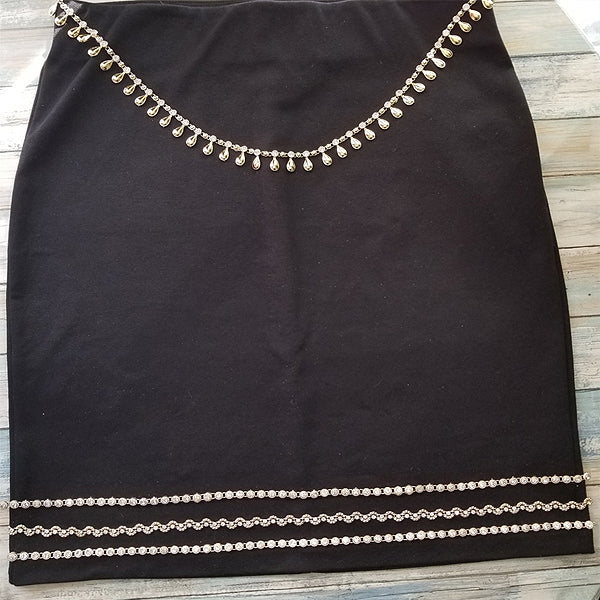 Nina 3/4" Teardrop Rhinestone Trim (Sold by the Yard) Trims & Fringes