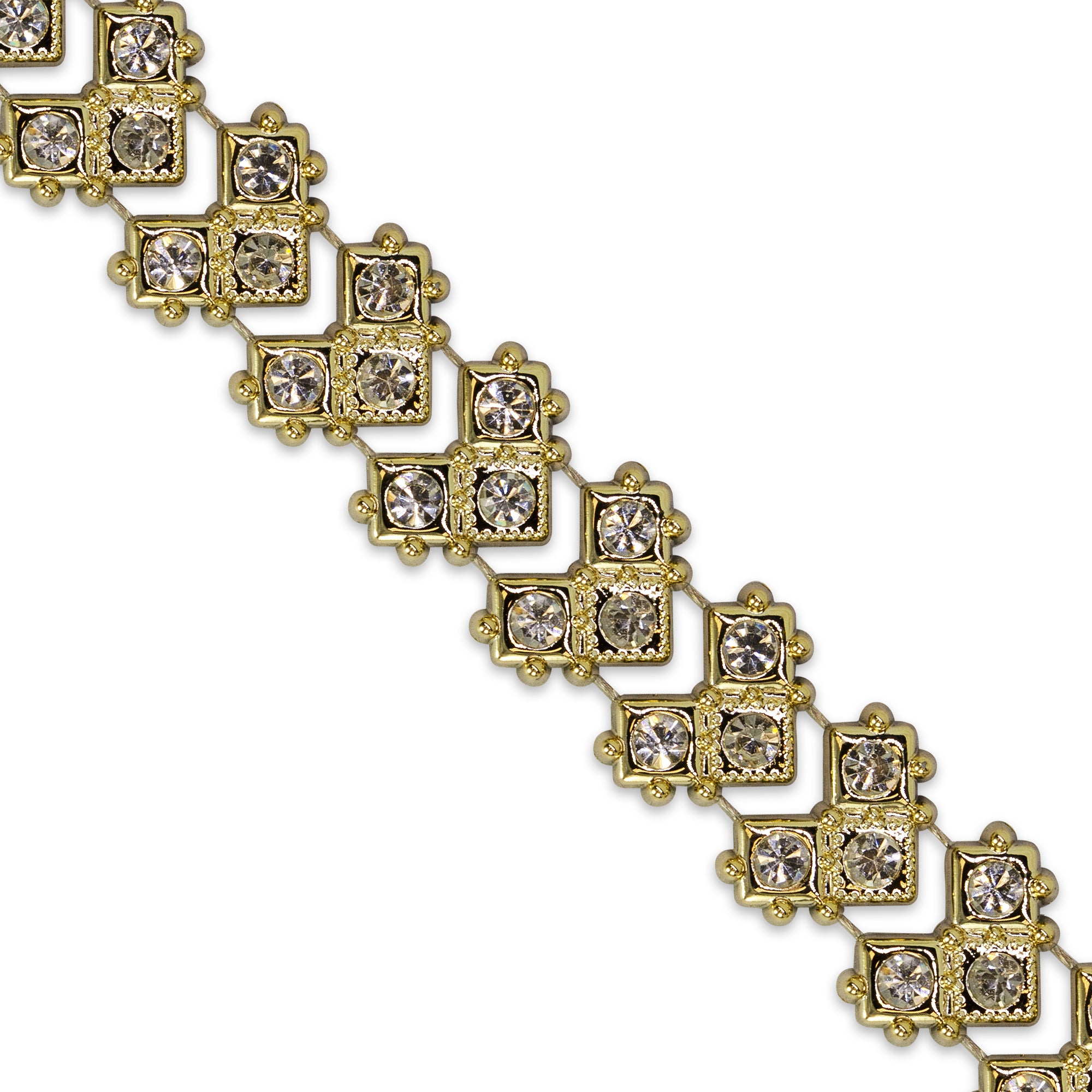 Georgina 3/4" Chevron Squares Rhinestone Trim (Sold by the Yard) Trims & Fringes