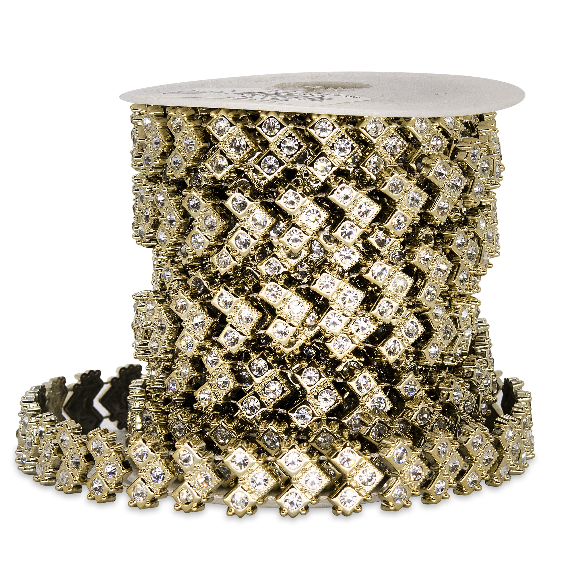 Georgina 3/4" Chevron Squares Rhinestone Trim (Sold by the Yard) Trims & Fringes