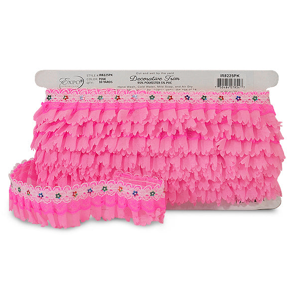 Elijah 1 3/4" Sequin Ruffle Lace Trim (Sold by the Yard) Lace, Pearl, & Ribbon Trims and Fringes