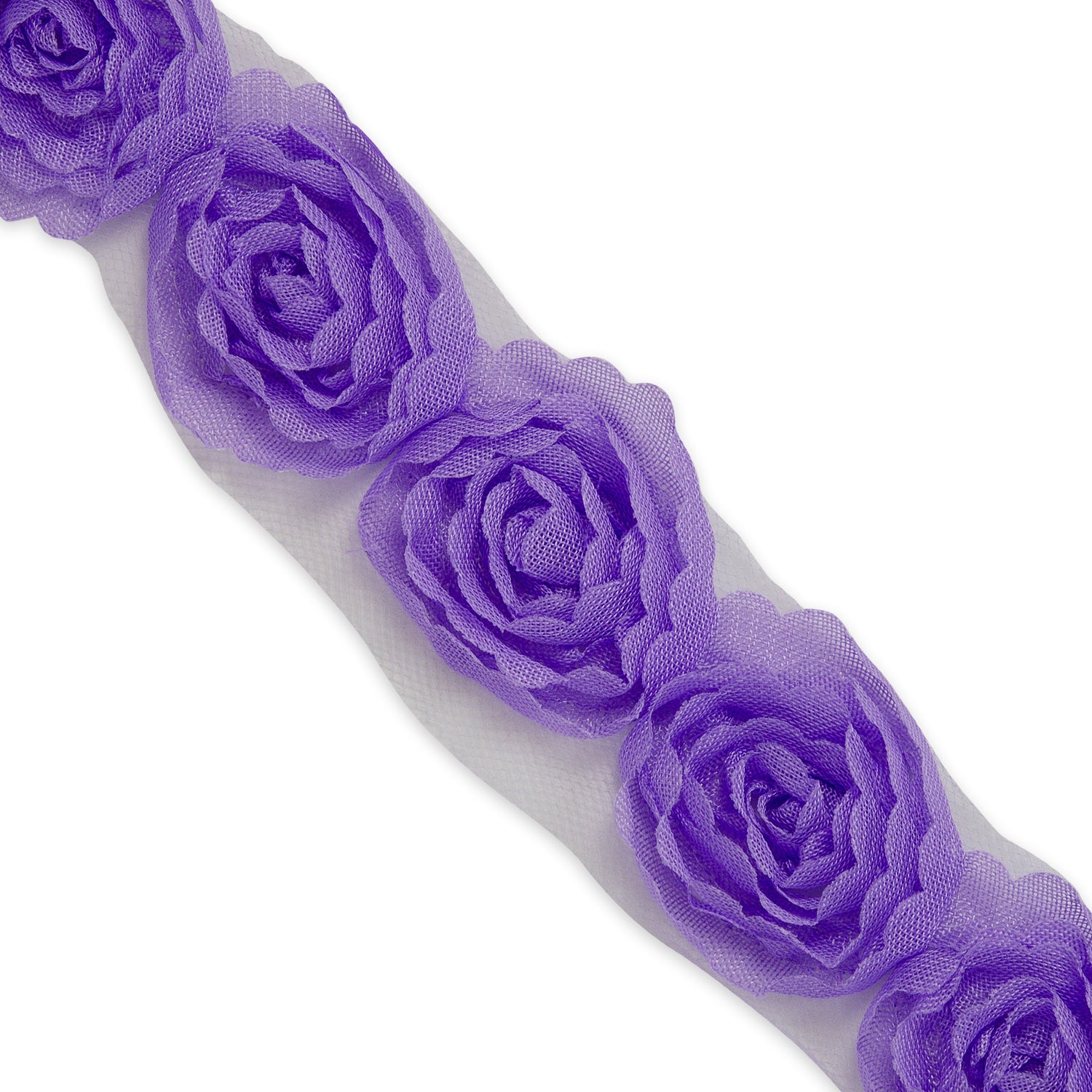 Rosalinda 1 1/2" Circular Floral Trim (Sold by the Yard) Lavender Trims & Fringes