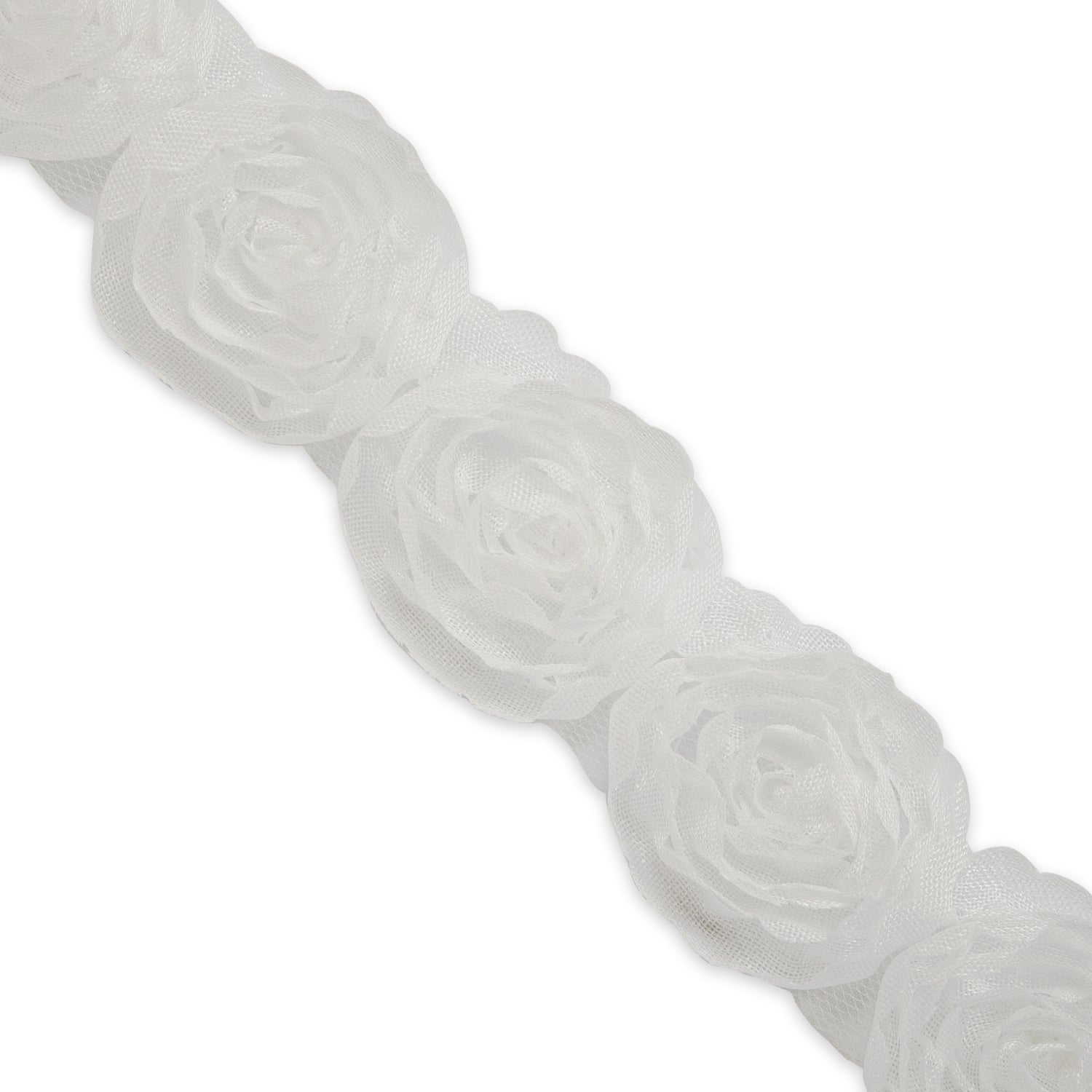 Rosalinda 1 1/2" Circular Floral Trim (Sold by the Yard) White Trims & Fringes