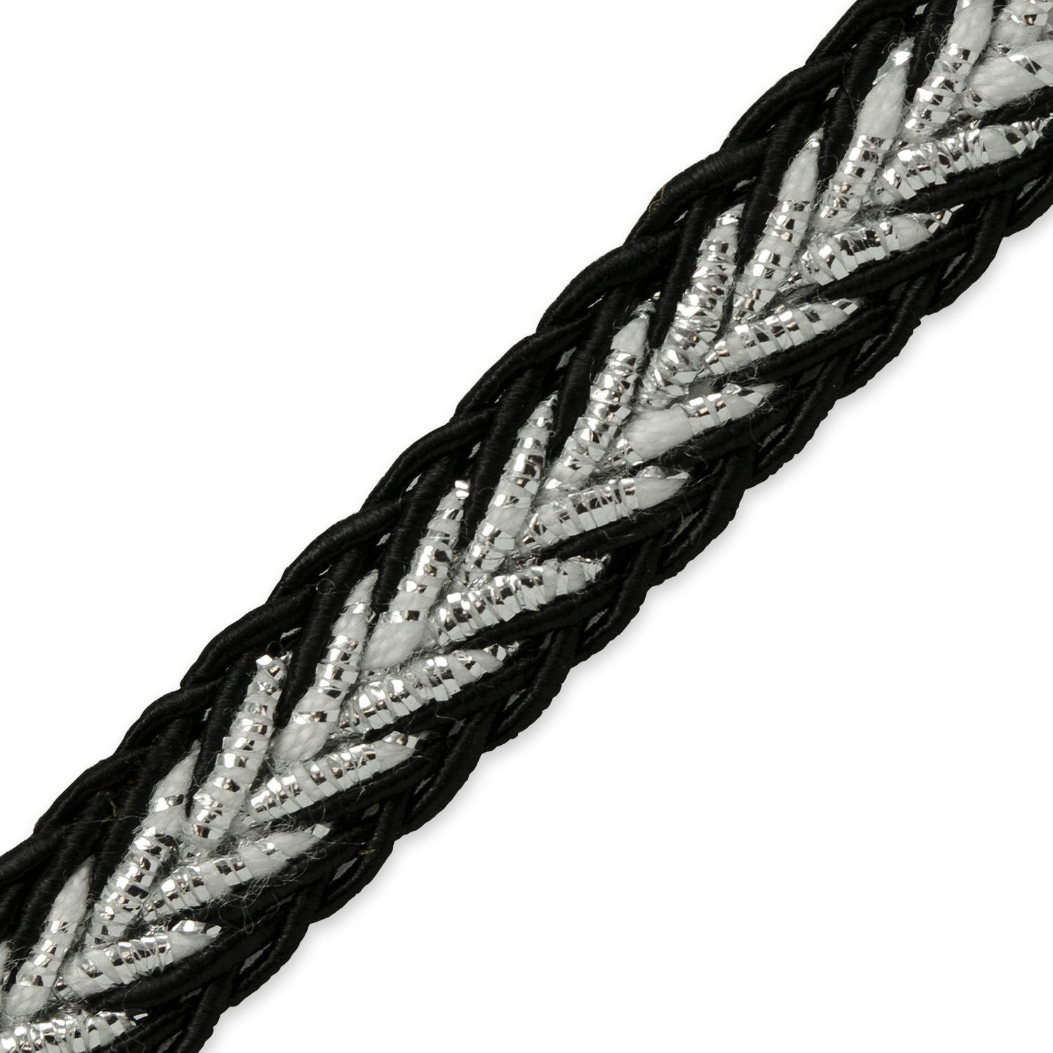 Ares 3/8" Metallic Braid Trim (Sold by the Yard) Silver Trims & Fringes