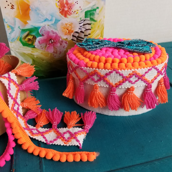 Stitched Trim Geo Diamond Tassel Trim Tassel Trims & Fringes