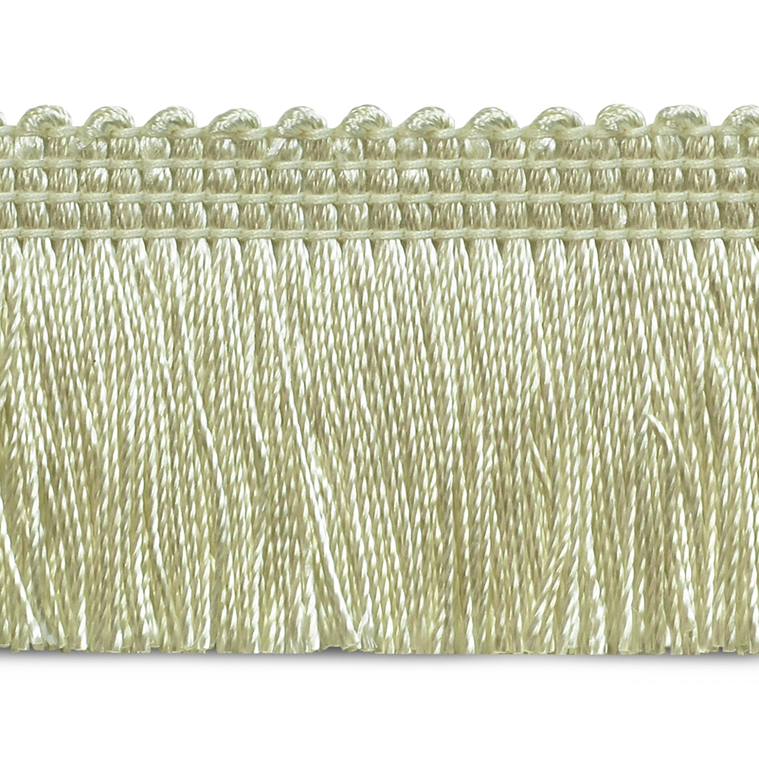 Ellaria 1-1/2" Cut Brush Fringe Trim (Sold by the Yard) Ivory Brush & Loop Fringe