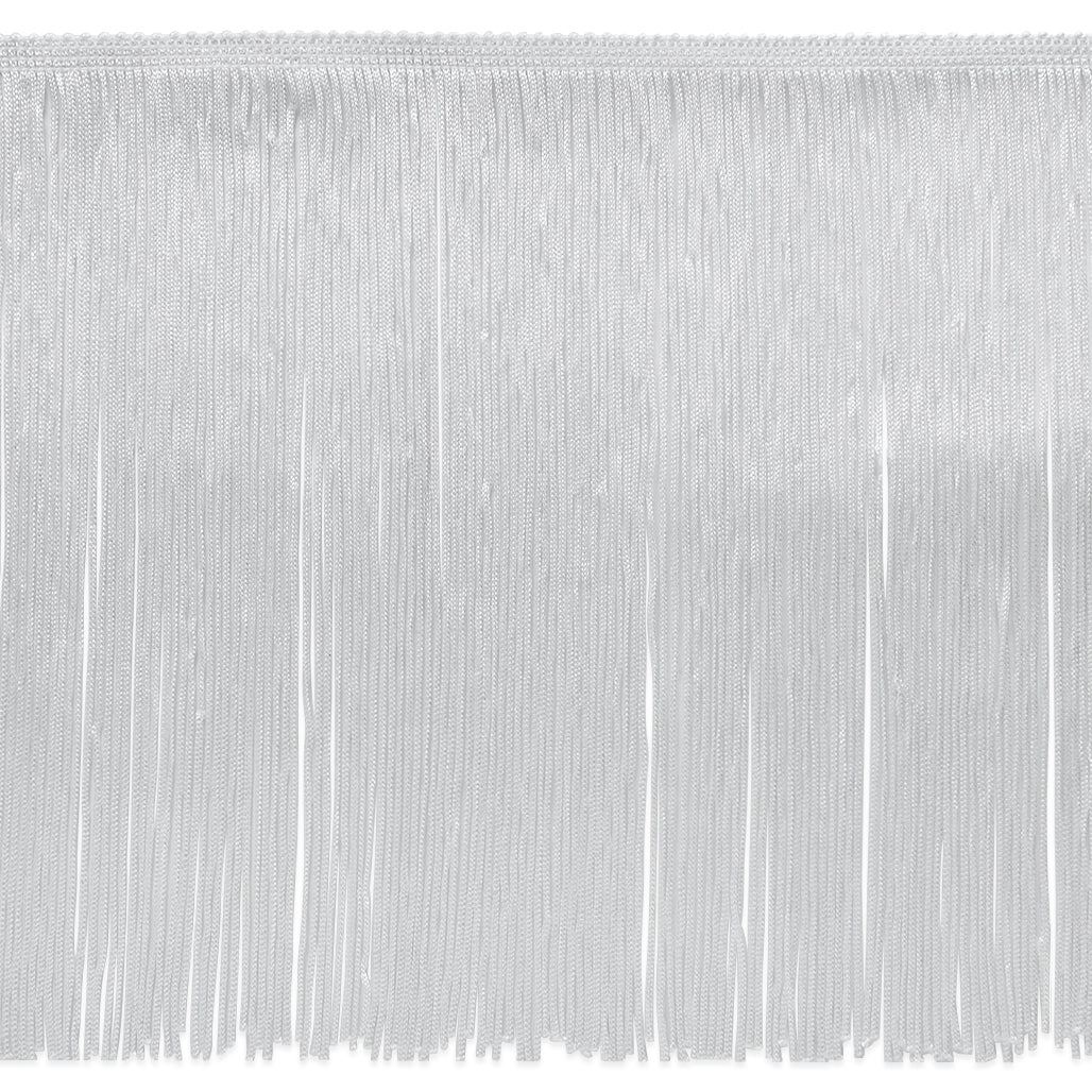 9" Chainette Fringe Trim (Sold by the Yard) White 9" Chainette Fringe
