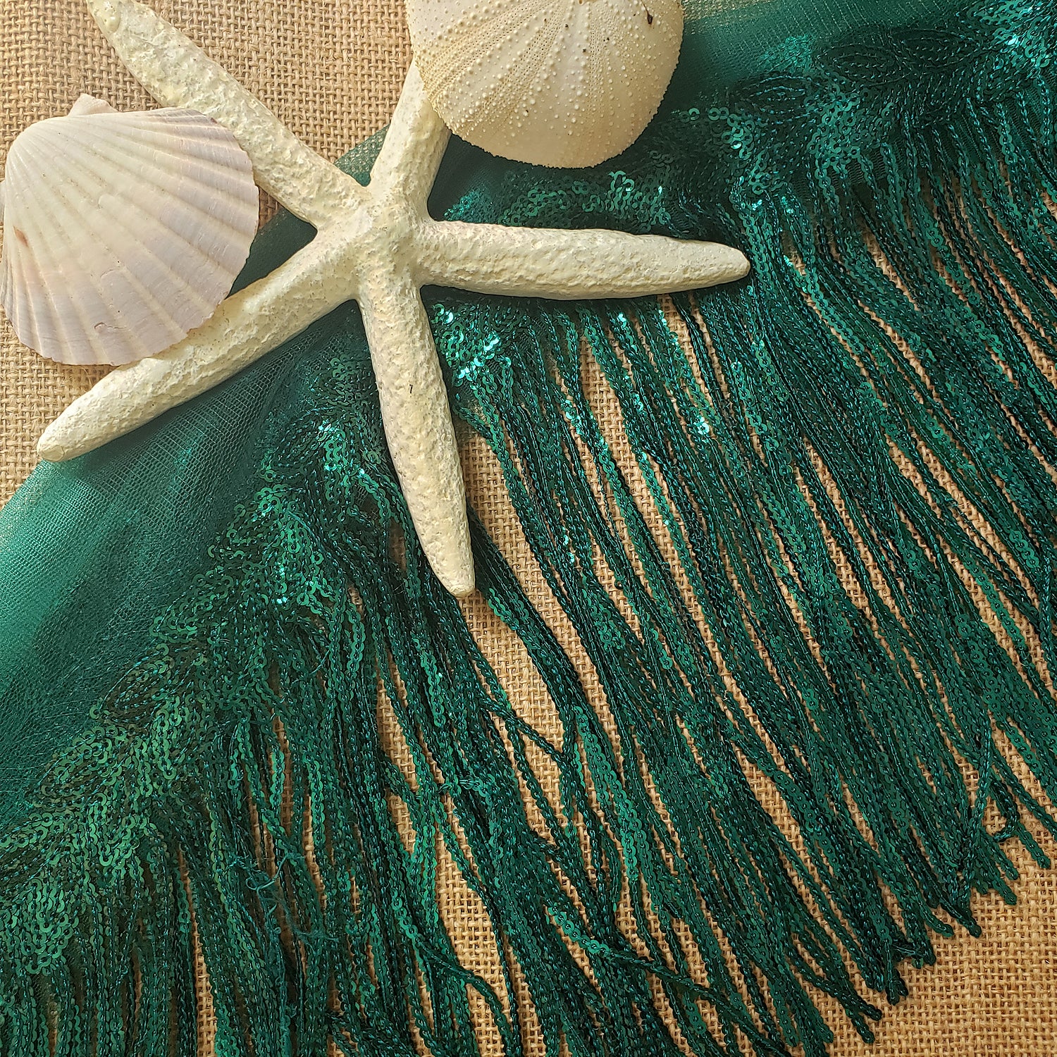 Blame Sequined Leaf Vine Fringe. (Sold by the Yard) Trims & Fringes