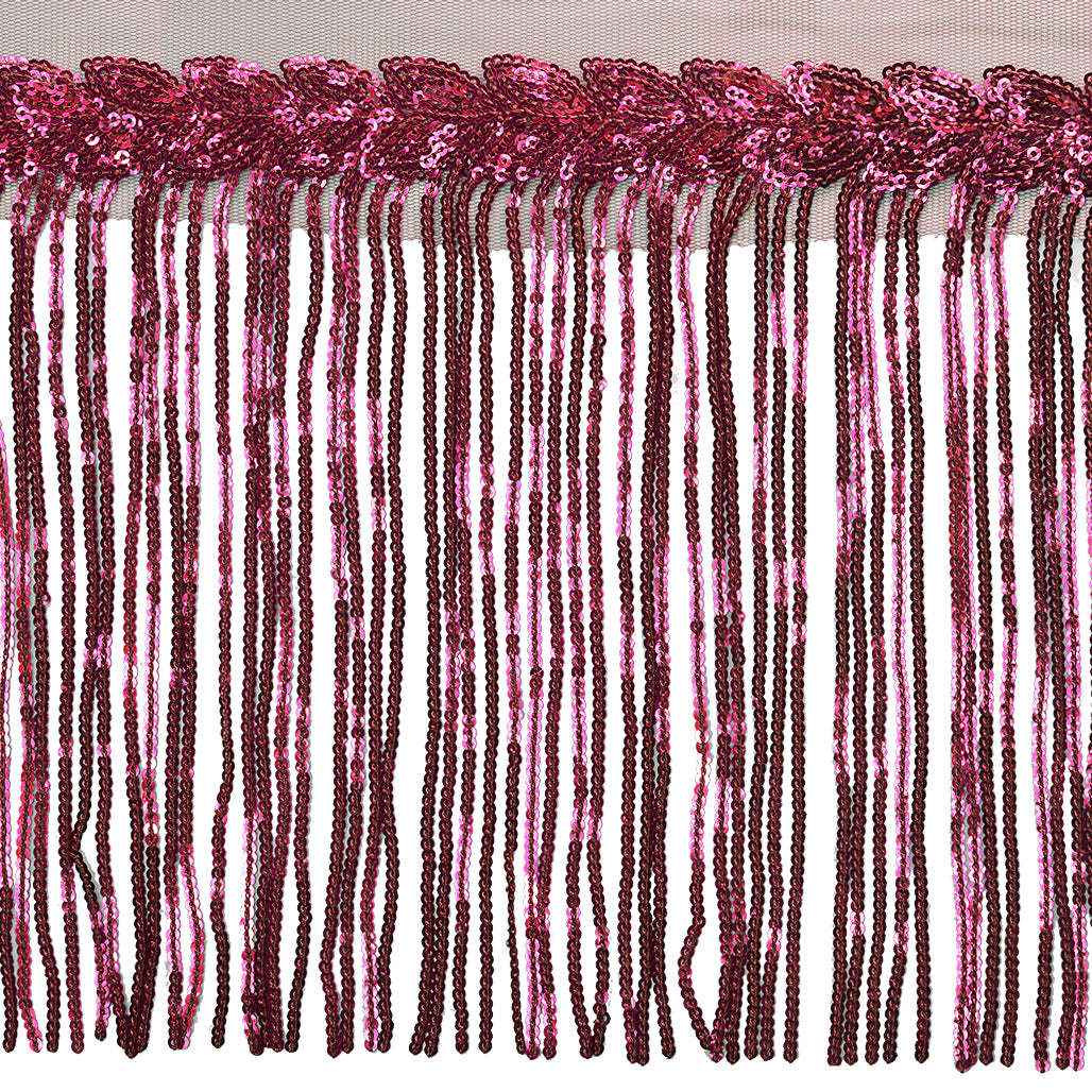 Blame Sequined Leaf Vine Fringe. (Sold by the Yard) Wine Trims & Fringes