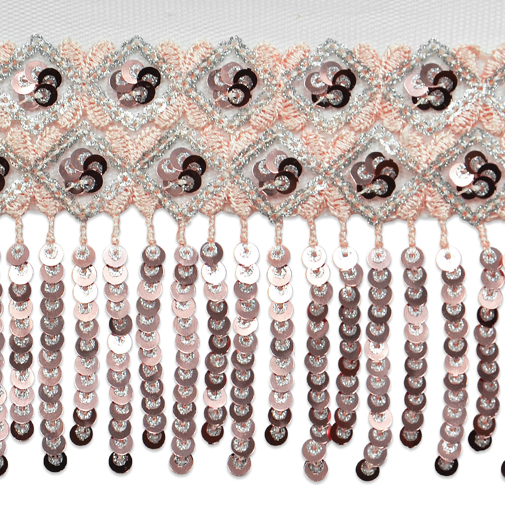 Emmalyne Double Diamond Sequin Spangle Fringe (Sold by the Yard) Trims & Fringes