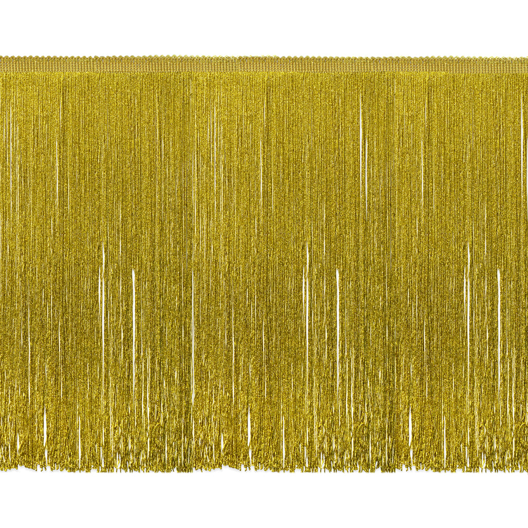 15" Metallic Chainette Fringe Trim (Sold by the Yard) Metallic Gold Chainette Fringe