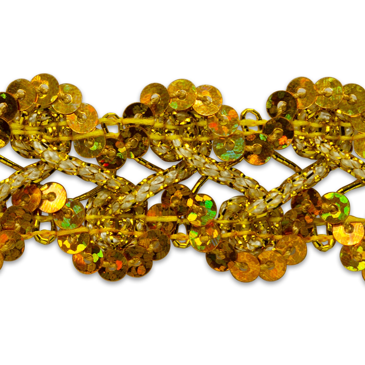 Sharon Scallop Edge Sequin Braid Trim (Sold by the Yard) Gold Trims & Fringes