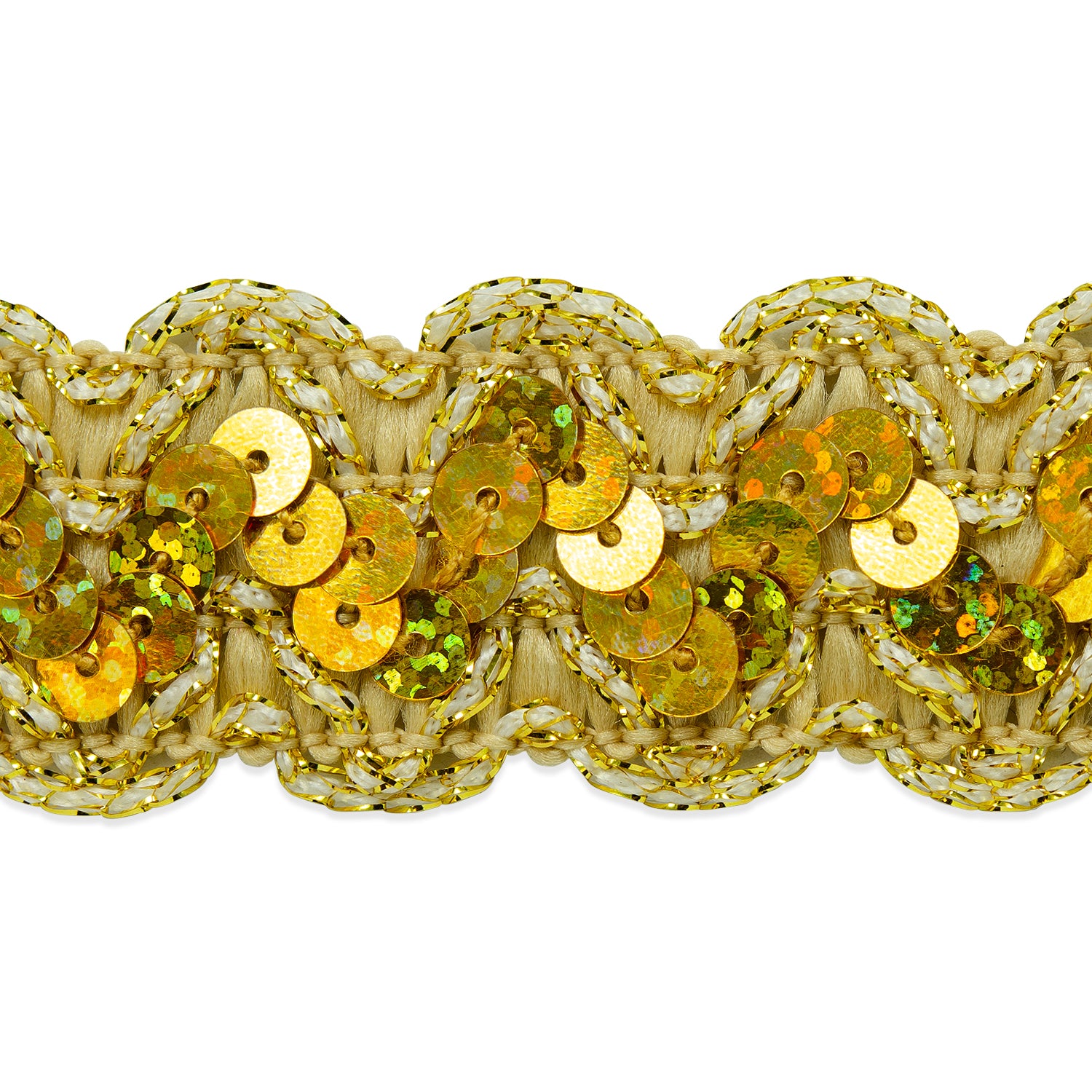 Brennar Scallop Edge Sequin Braid Trim (Sold by the Yard) Trims & Fringes