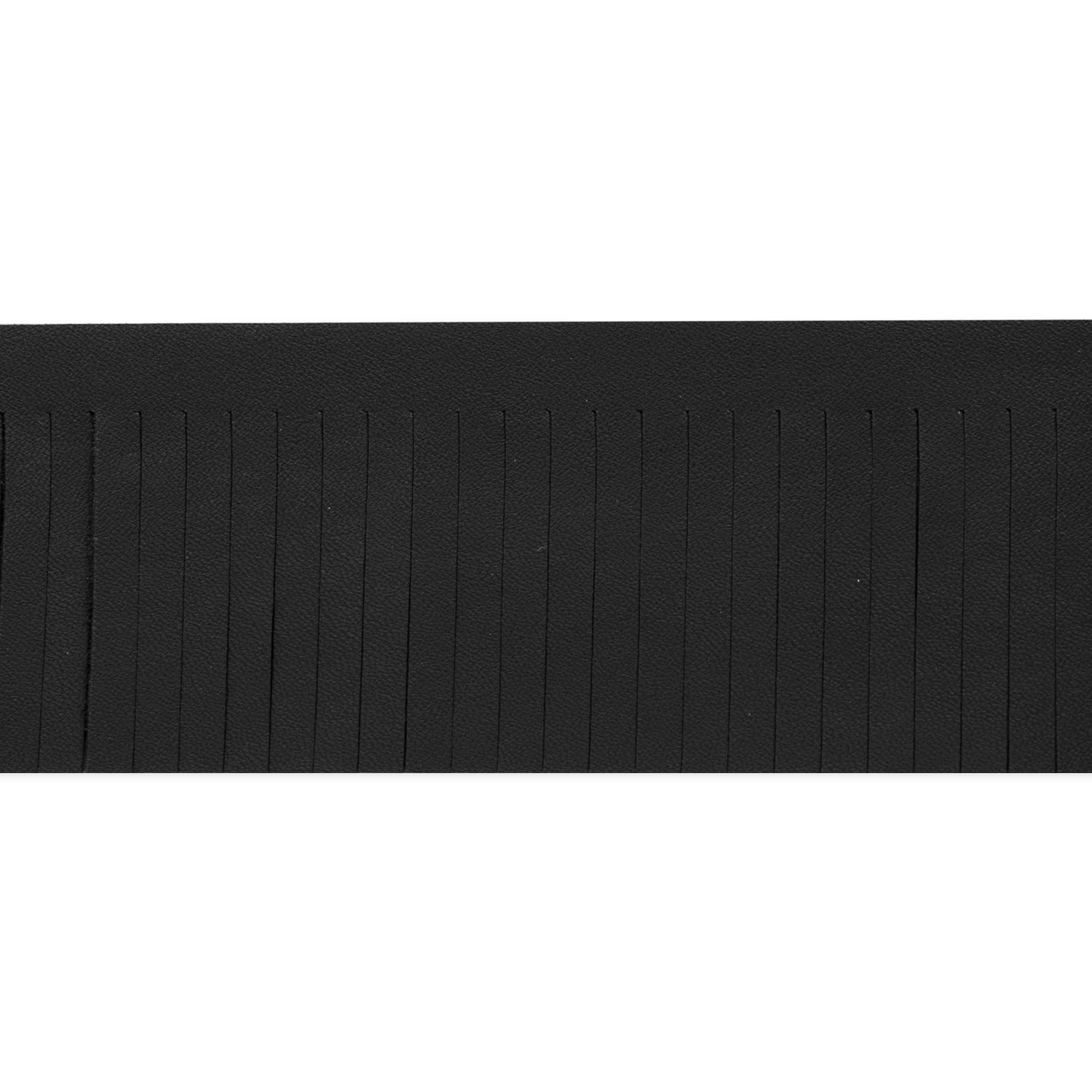 2" Premium Vegan Leather Fringe Trim (Sold by the Yard) Black Trims & Fringes