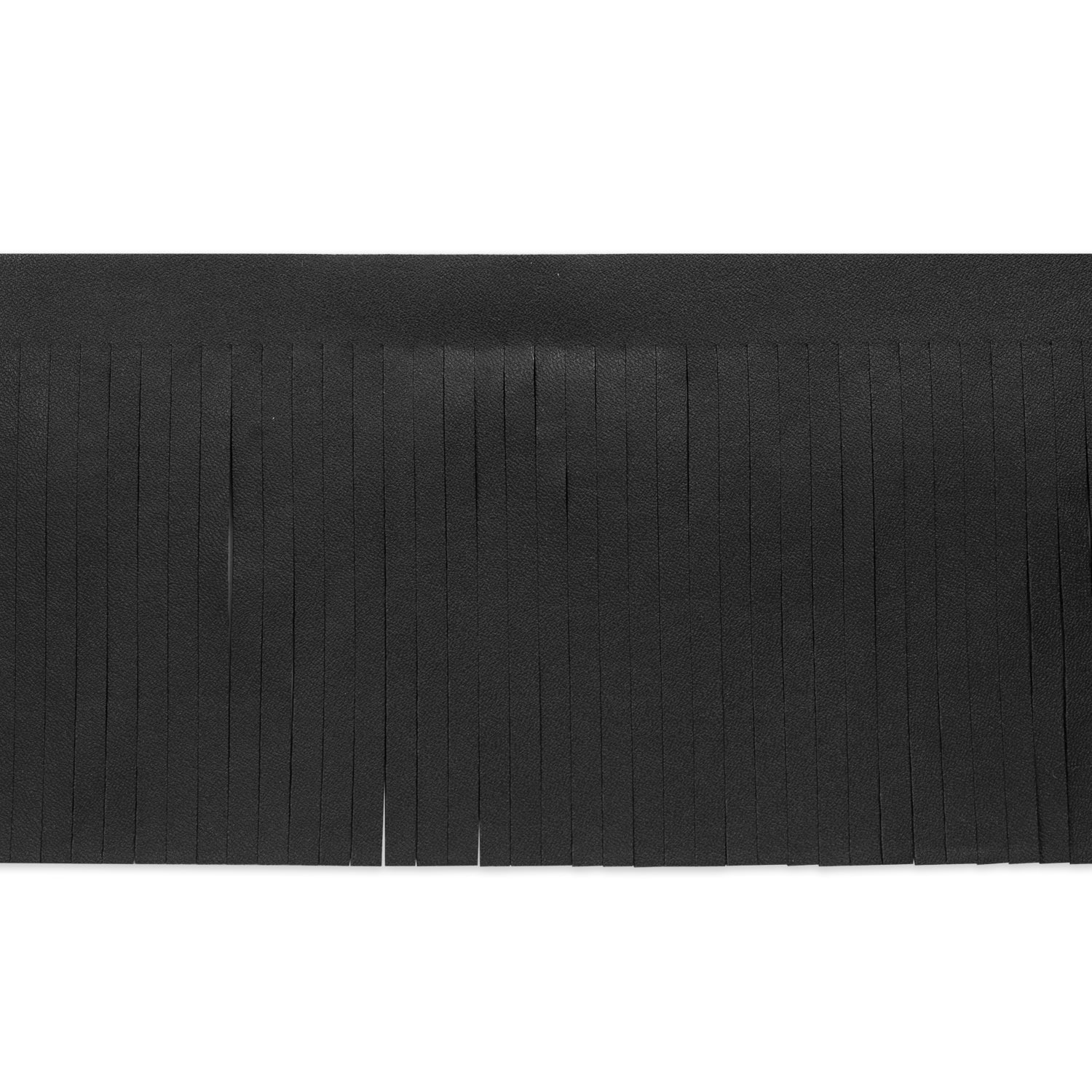 4" Premium Vegan Leather Fringe Trim (Sold by the Yard) Black Trims & Fringes
