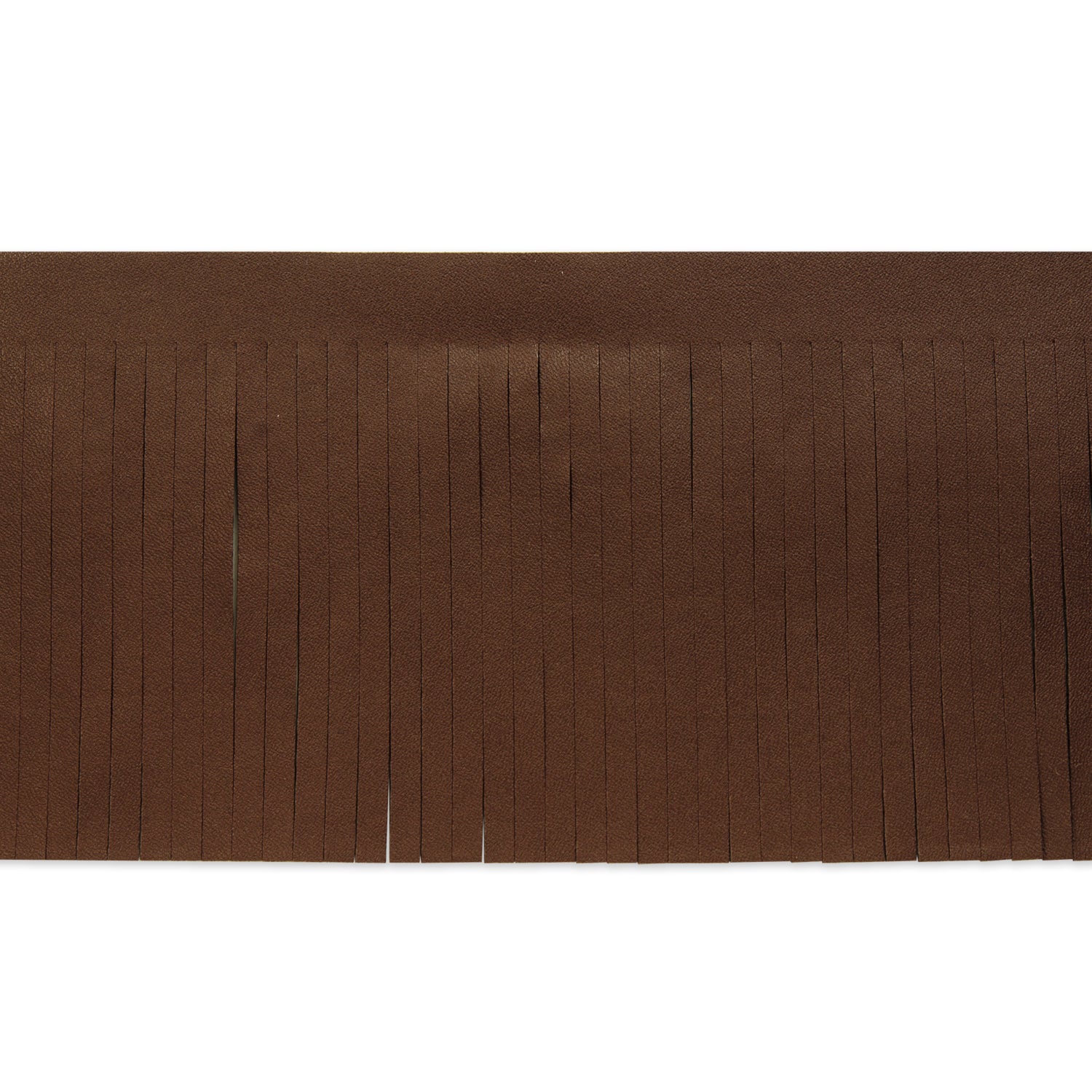 4" Premium Vegan Leather Fringe Trim (Sold by the Yard) Brown Trims & Fringes