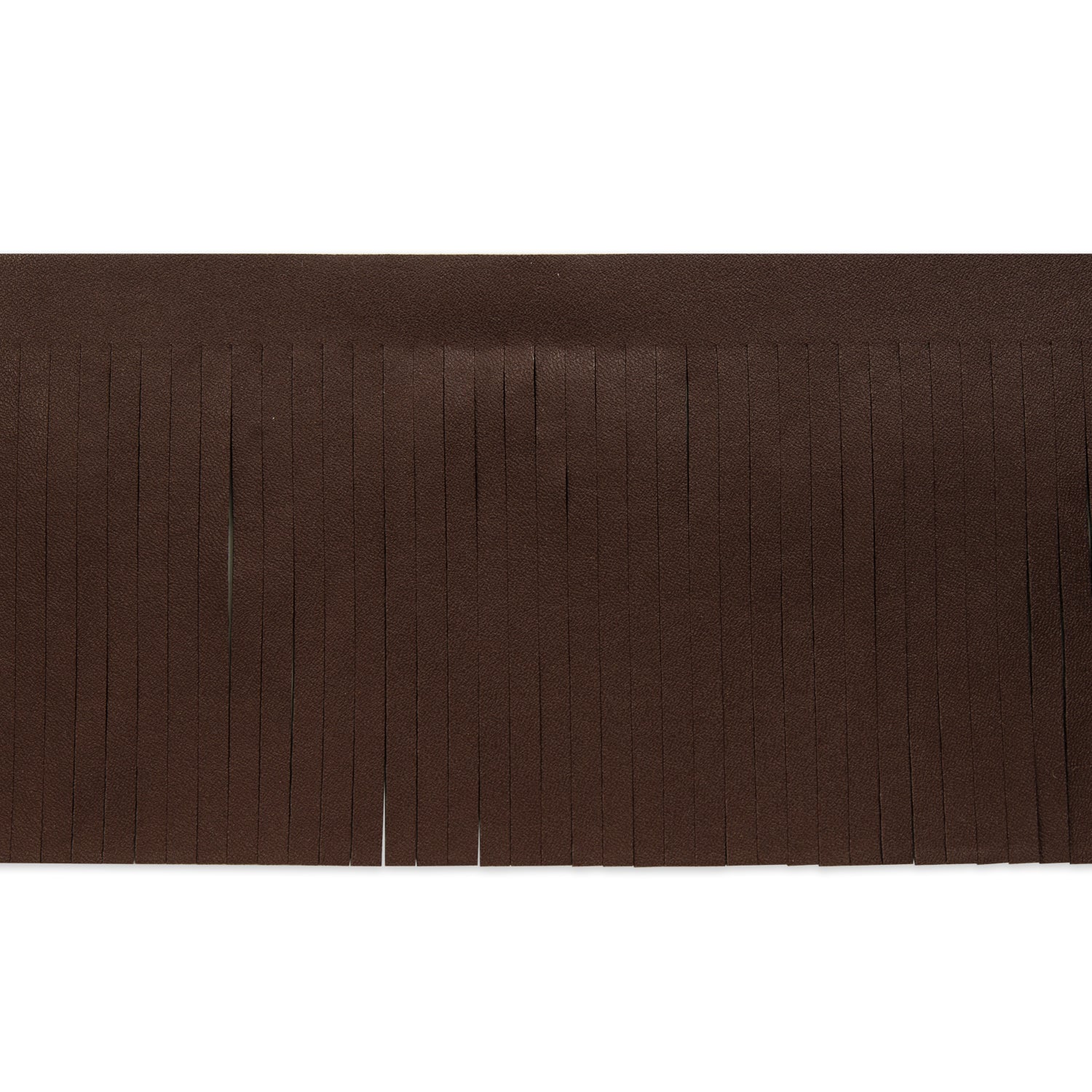 4" Premium Vegan Leather Fringe Trim (Sold by the Yard) Dark Brown Trims & Fringes