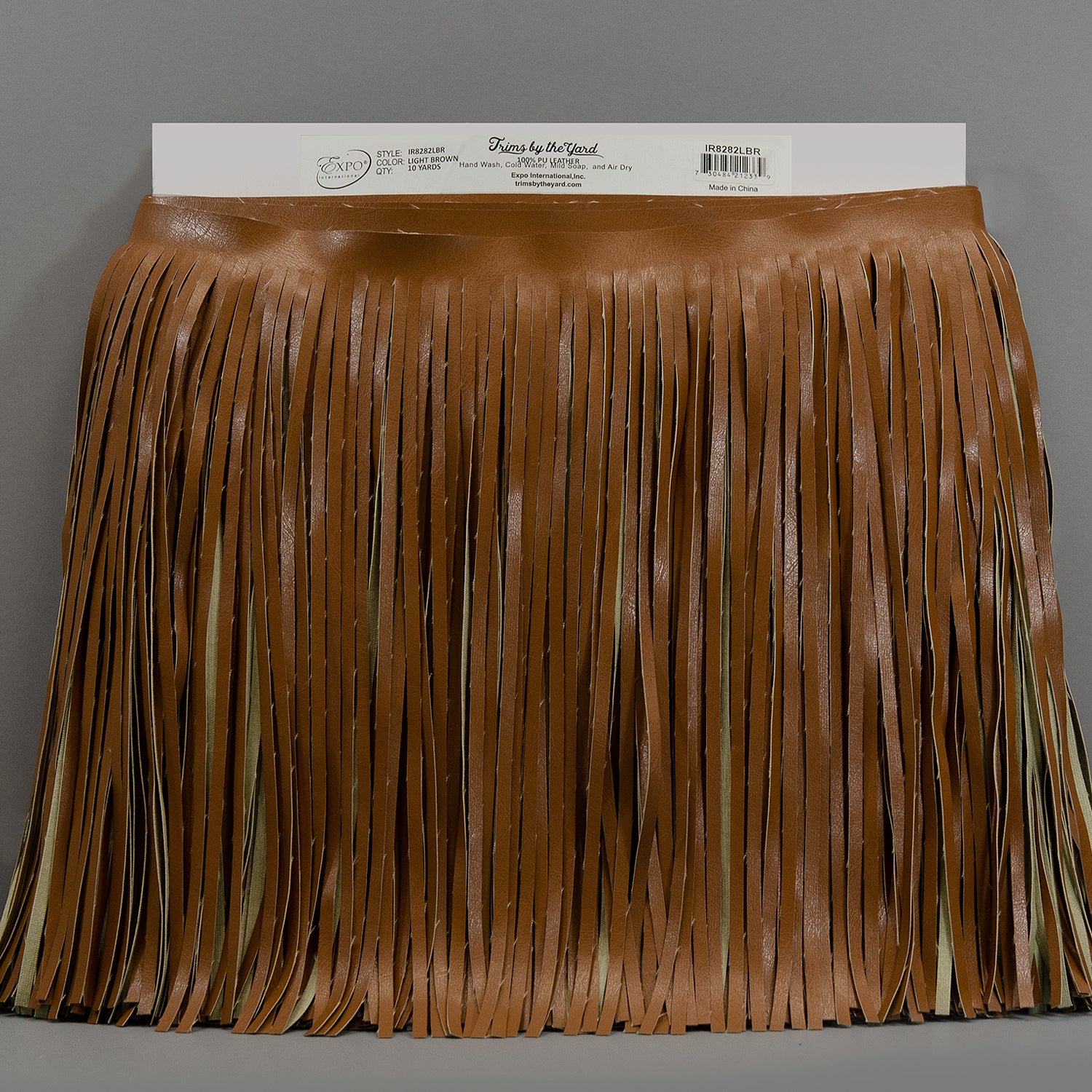 12" Glossy Finish Vegan Leather Fringe Trim (Sold by the Yard) Trims & Fringes