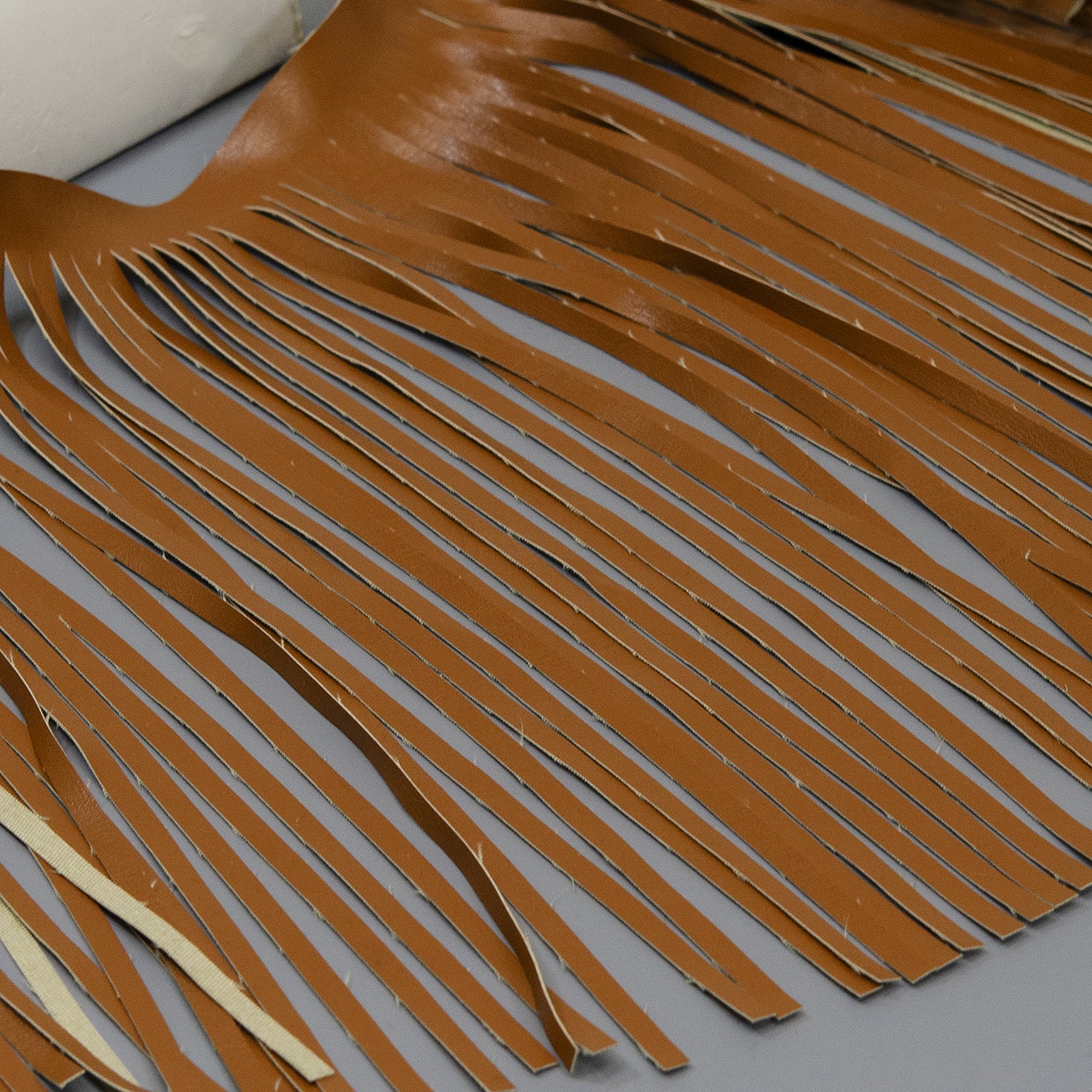 12" Glossy Finish Vegan Leather Fringe Trim (Sold by the Yard) Trims & Fringes