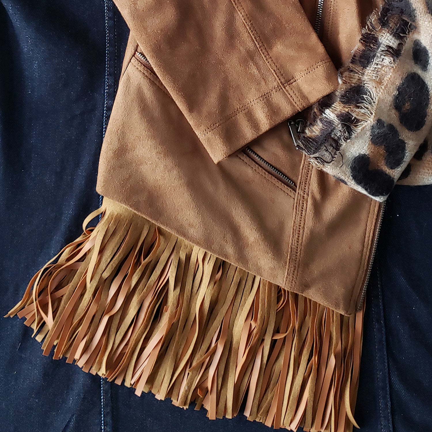 12" Glossy Finish Vegan Leather Fringe Trim (Sold by the Yard) Trims & Fringes