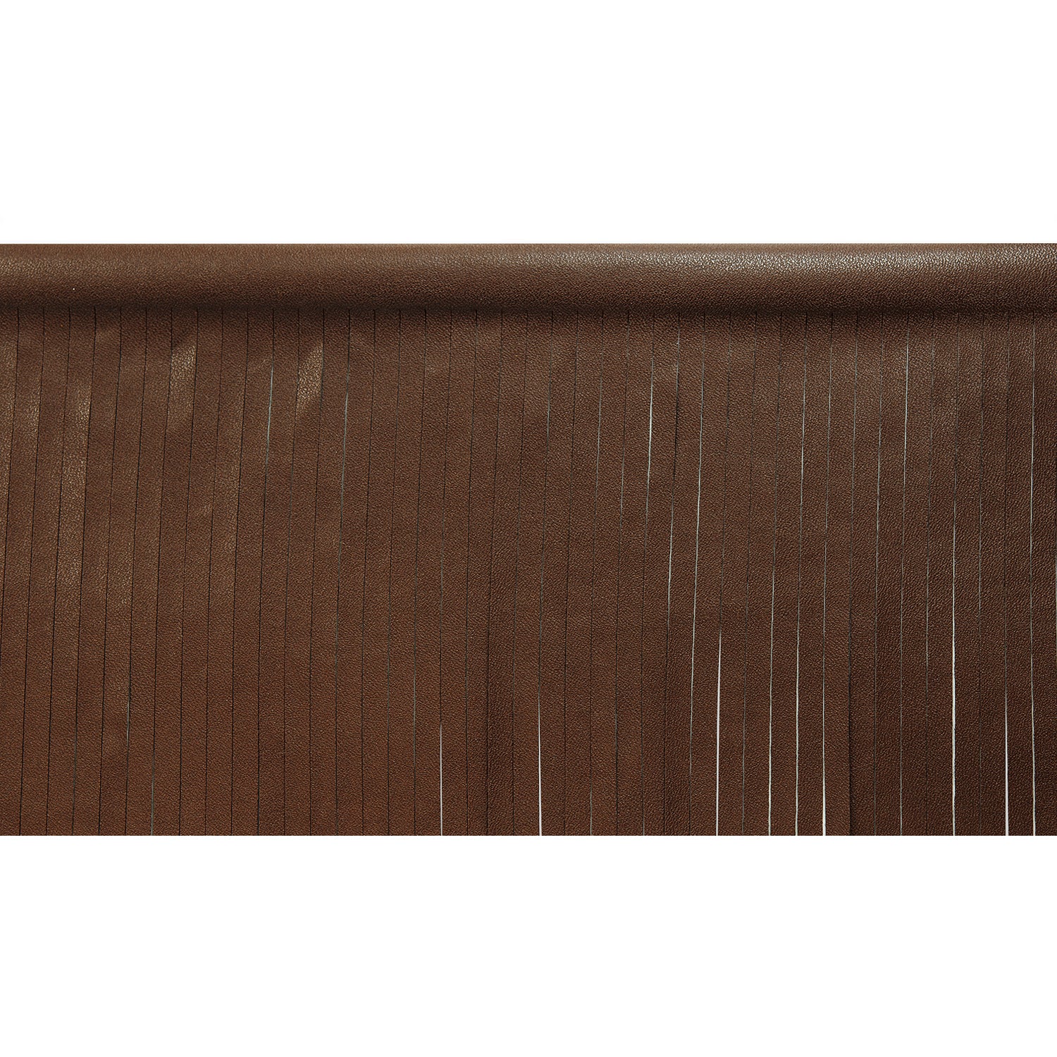 4" Matte Finish Vegan Leather Fringe Trim (Sold by the Yard) Brown Trims & Fringes