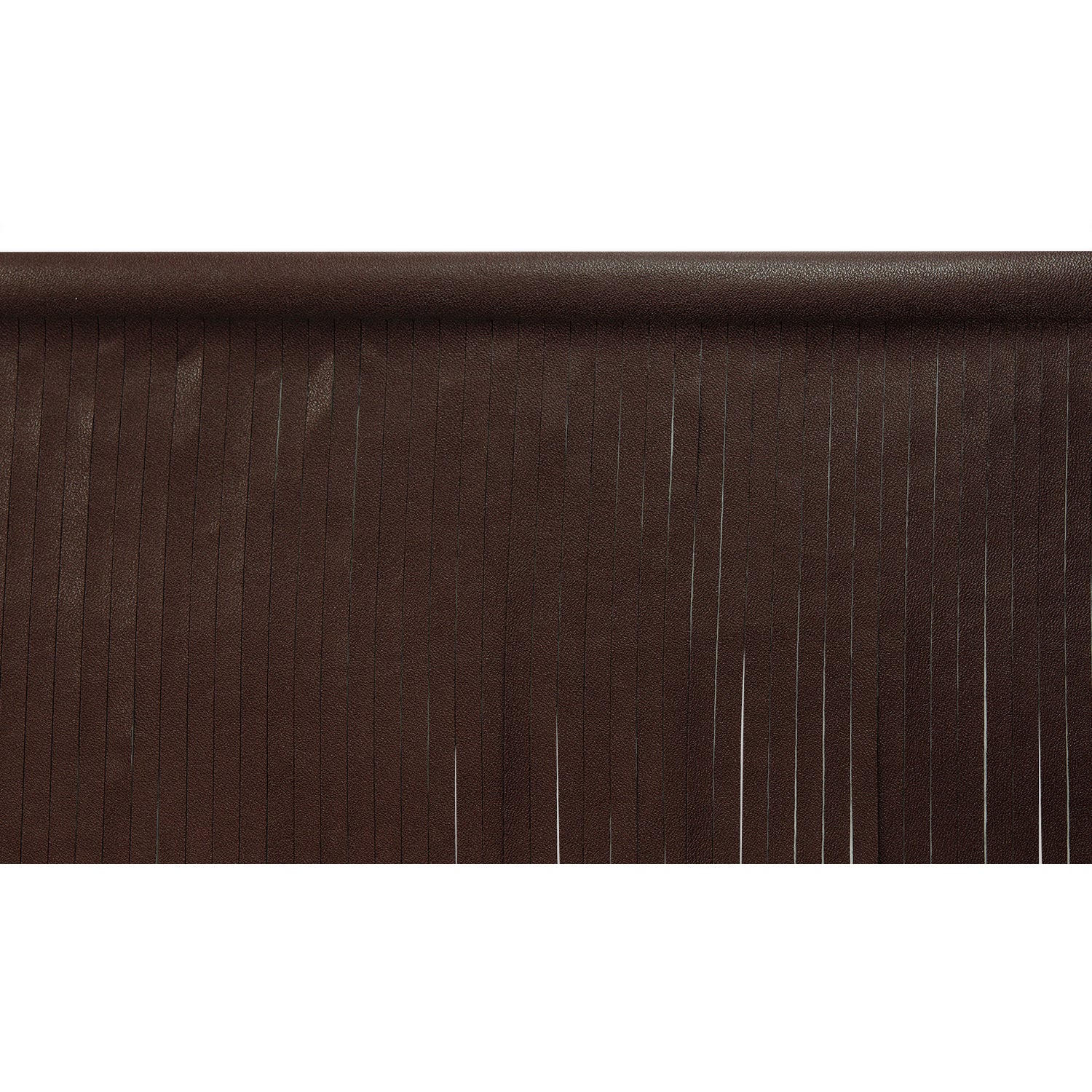 4" Matte Finish Vegan Leather Fringe Trim (Sold by the Yard) Dark Brown Trims & Fringes